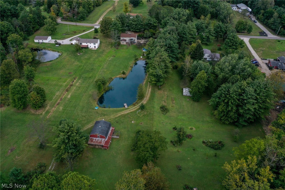 6436 Neff Road Valley City, OH 44280 - Photo 28 of 35 Drone showing barn, pond, pool and house as well as neighbors
