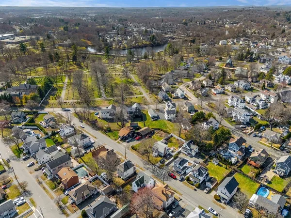 an aerial view of a city