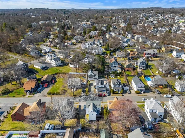 an aerial view of multiple house