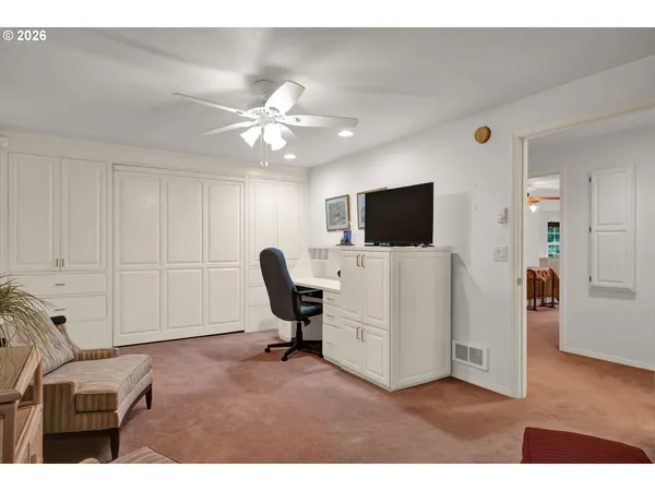 a view of a livingroom with furniture
