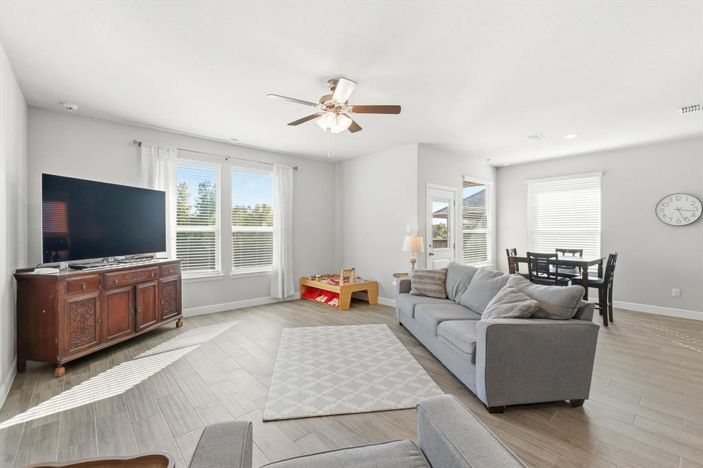 317 Hogan Drive Denton, TX 76210 - Photo 12 of 30 a living room with furniture and a flat screen tv
