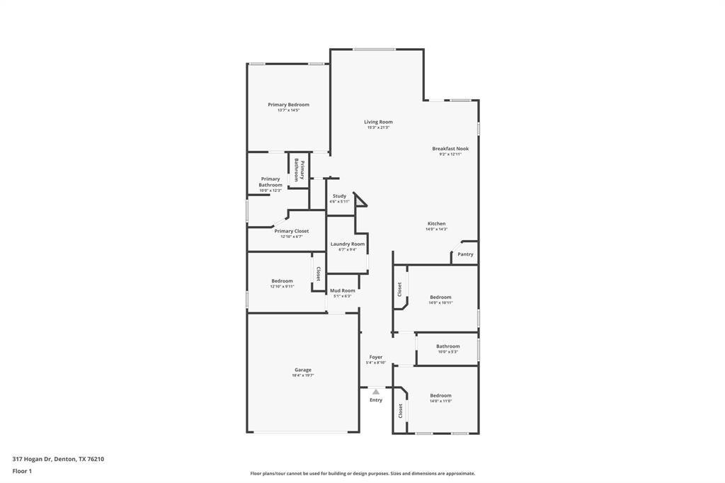 317 Hogan Drive Denton, TX 76210 - Photo 30 of 30 a picture of floor plan
