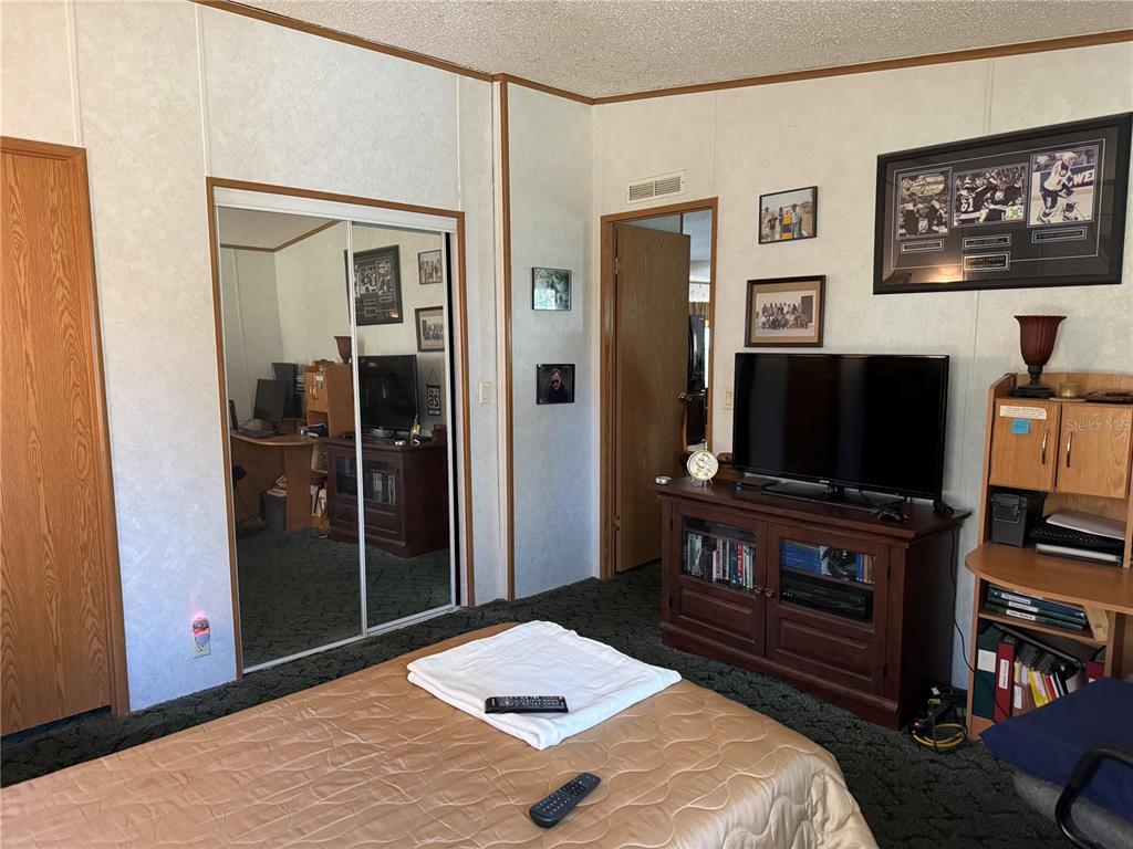 6704 Ike Smith Road Plant City, FL 33565 - Photo 12 of 26 a bedroom with a bed and a flat screen tv