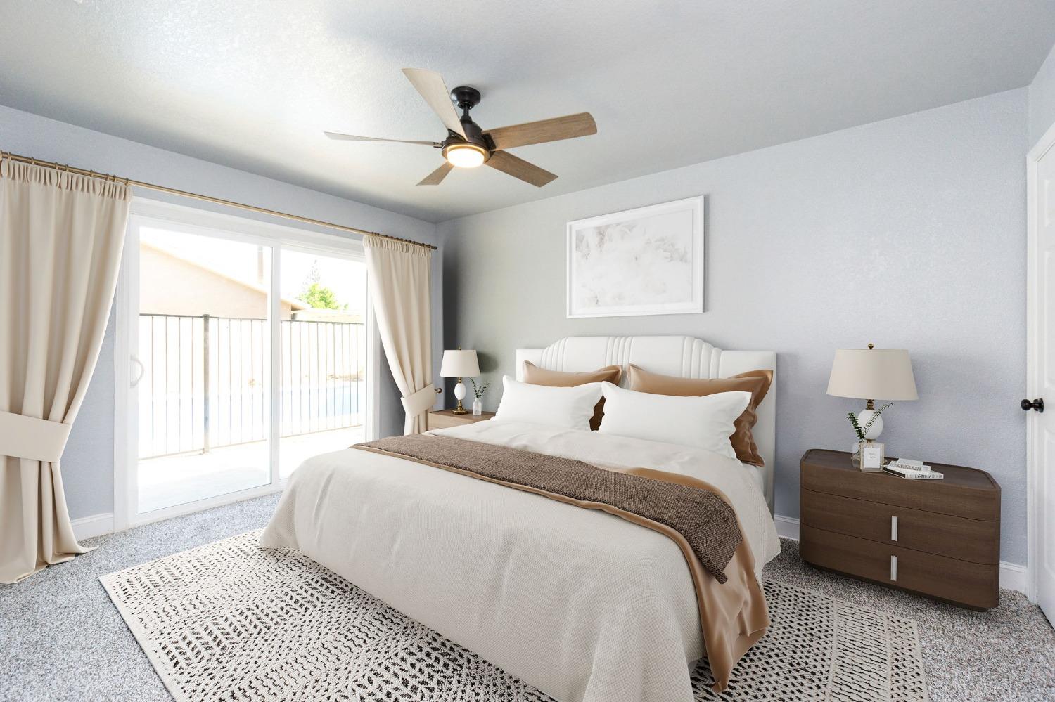 3086 West Hampton Way Fresno, CA 93722 - Photo 23 of 33 a bedroom with a large bed and a window