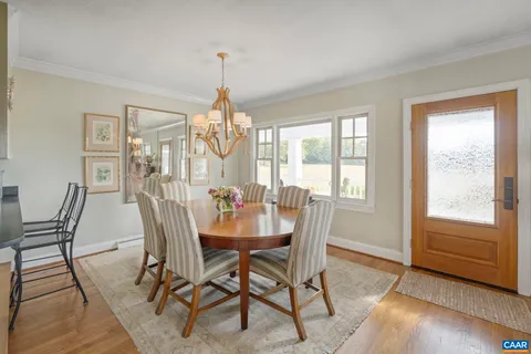 a view of a swimming pool and an outdoor space