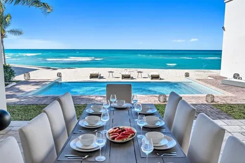 a view of a table and chairs in patio