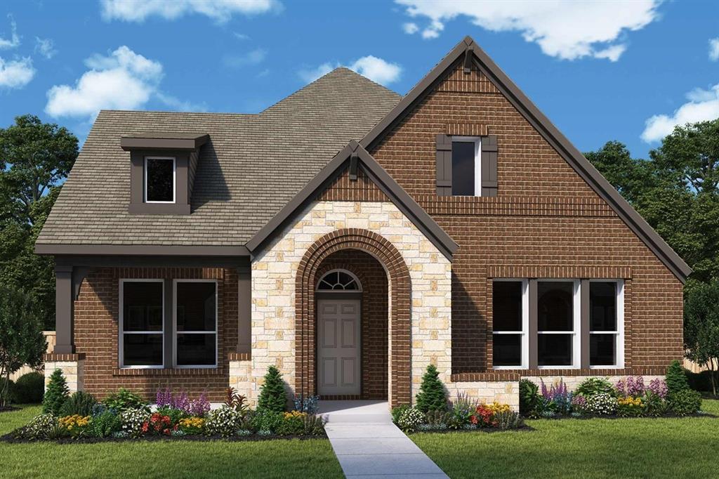 1048 Hackberry Emperor Street Crowley, TX 76036 - Photo 1 of 3 View of front of house with stone siding, a front yard, and brick siding