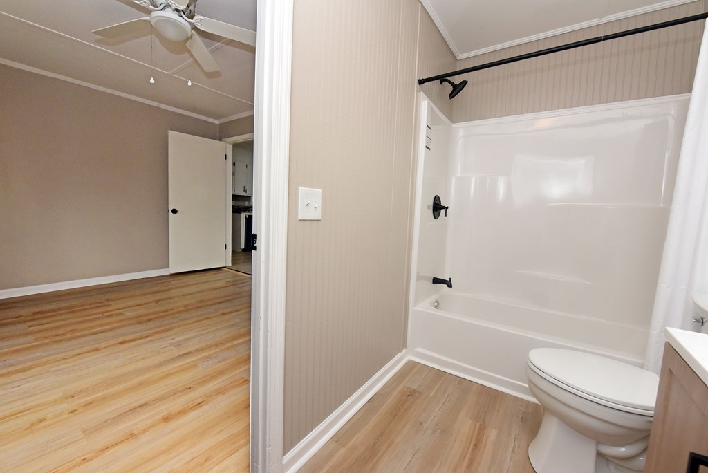 21 River Rd Drive Blairsville, GA 30512 - Photo 24 of 39 a bathroom with a shower a toilet and a shower