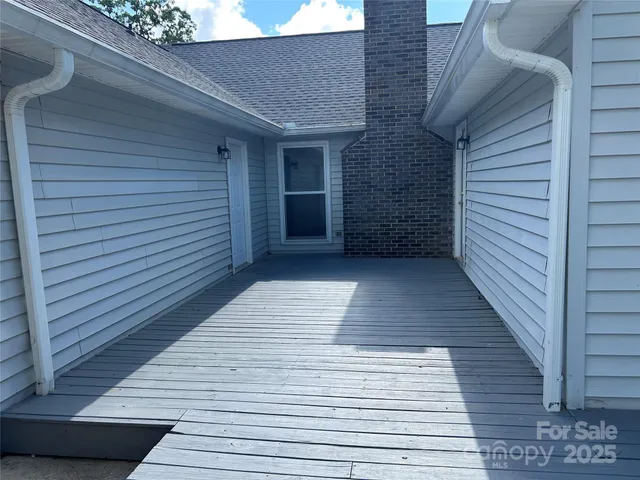 a view of a wooden deck