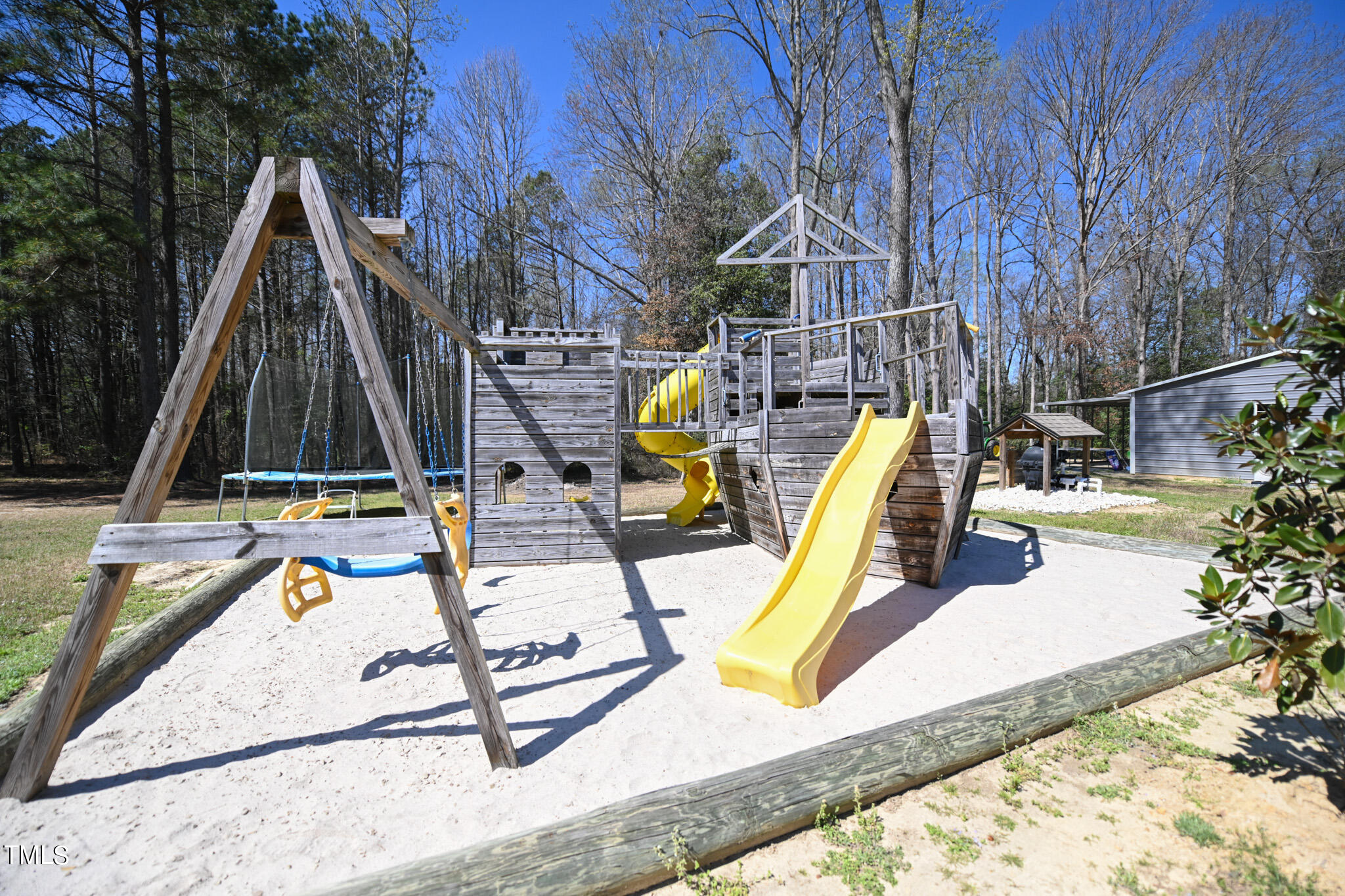 664 Old Fairground Road Willow Spring, NC 27592 - Photo 32 of 40 a view of a backyard with swimming pool