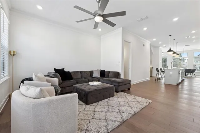 a living room with furniture