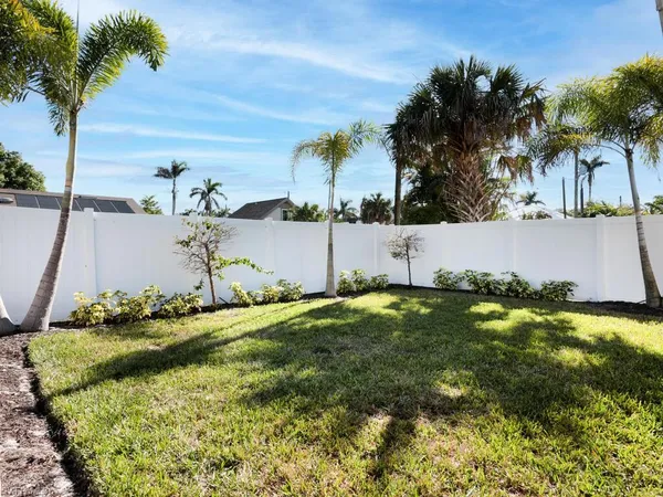 a view of a backyard