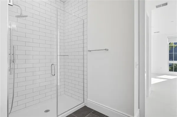 a bathroom with a shower