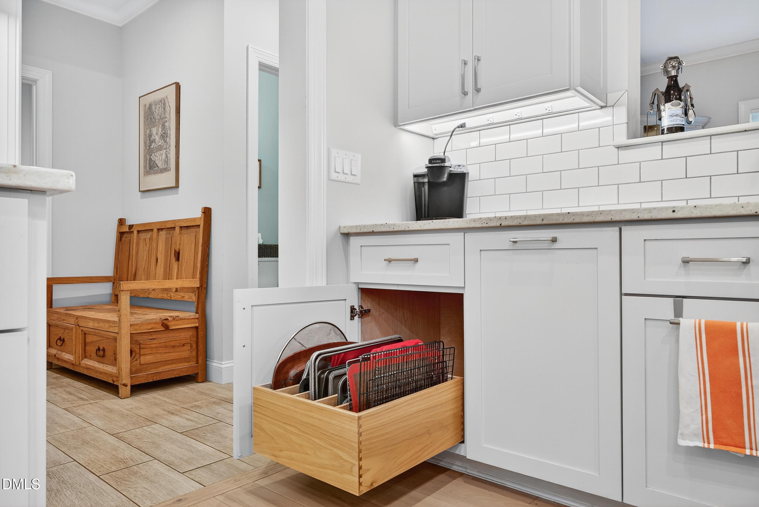 7528 McBane Mill Road Graham, NC 27253 - Photo 17 of 46 a kitchen with furniture and a fireplace