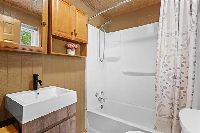 a bathroom with a sink a toilet and a bathtub