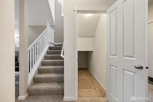 a view of an entryway with staircase