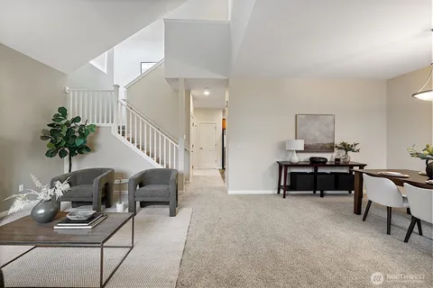 a living room with furniture