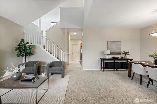 a living room with furniture