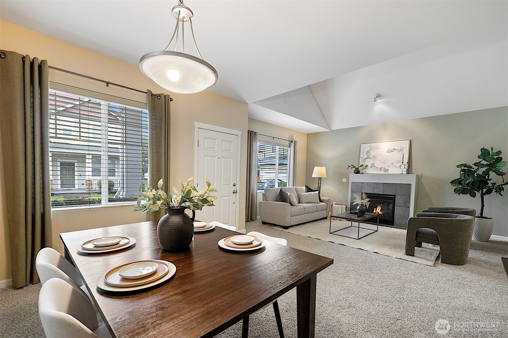 21509 48th Court South, Unit 181 Kent, WA 98032 - Photo 9 of 40 a living room with furniture and a fireplace