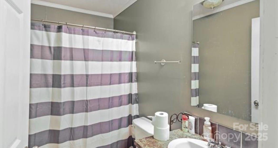116 Kings Glen Road Old Fort, NC 28762 - Photo 13 of 16 a bathroom with a sink a toilet a shower and a mirror