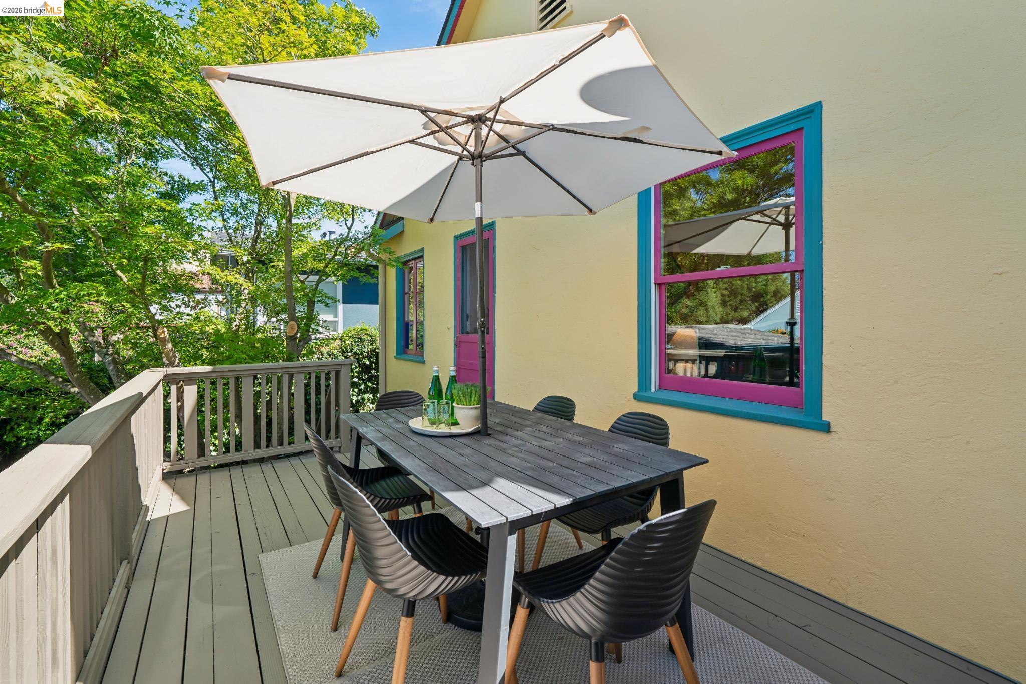 1425 Virginia Street Berkeley, CA 94702 - Photo 28 of 42 a view of balcony with wooden floor and outdoor seating