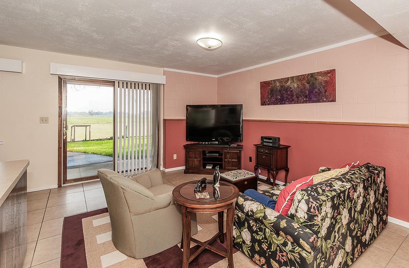 3670 South Newmark Avenue Sanger, CA 93657 - Photo 36 of 98 a living room with furniture a window and a flat screen tv