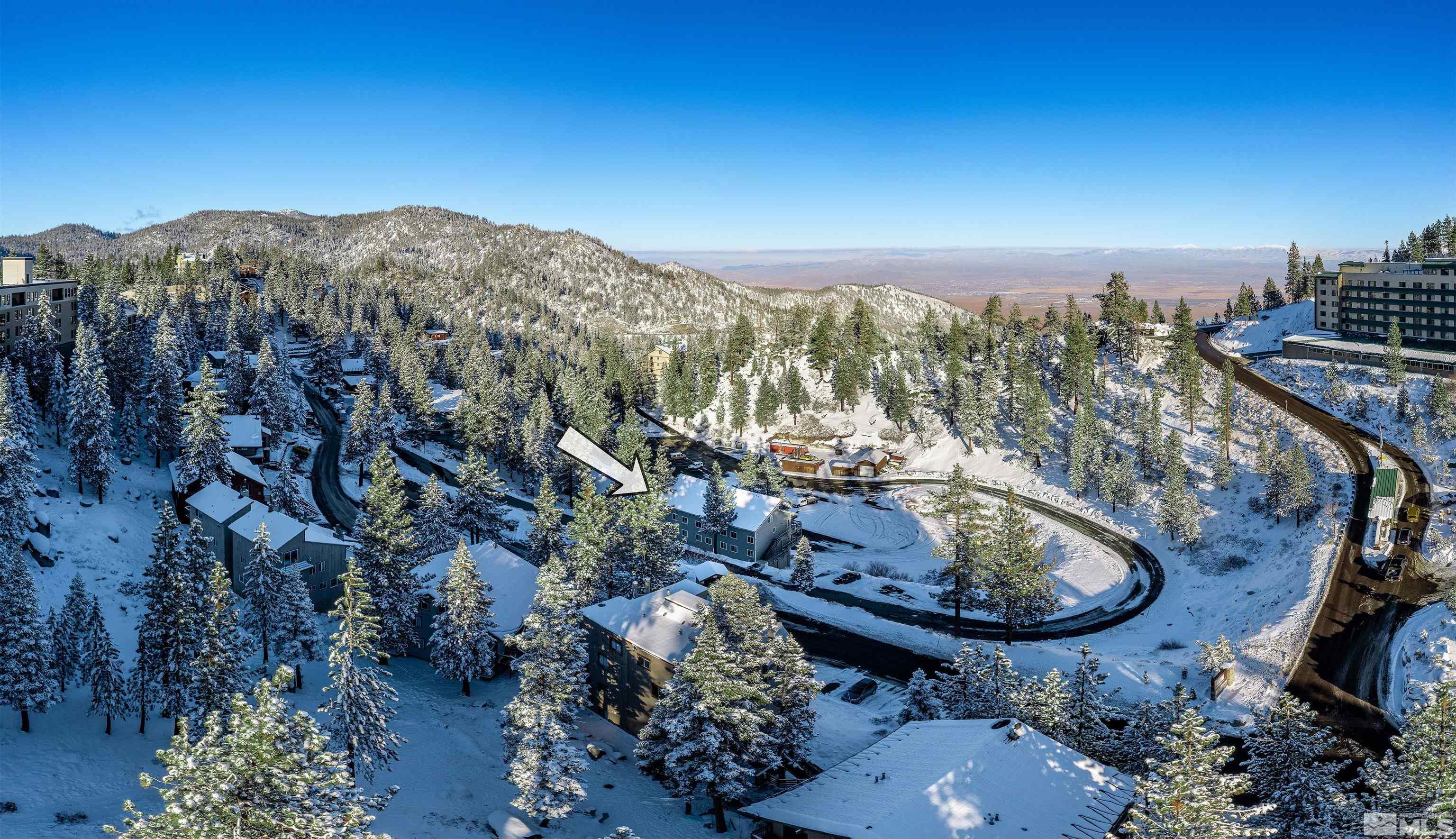 360 Galaxy Lane, Unit 2 (B) Stateline, NV 89449 - Photo 17 of 22 an aerial view of a house with a yard and lake view