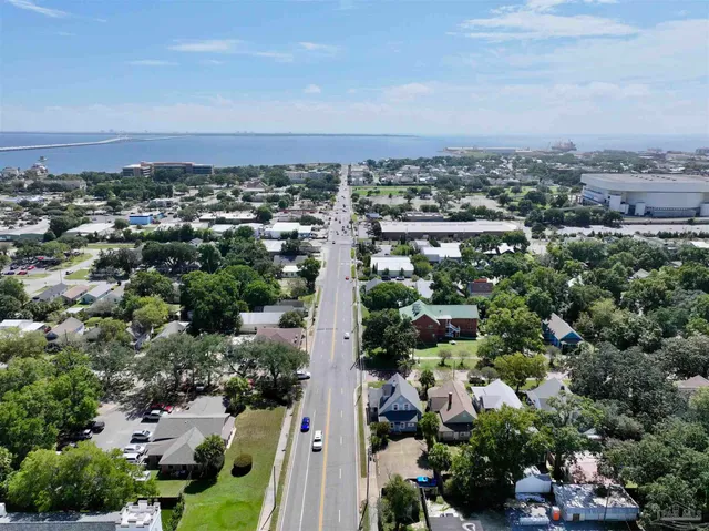 an aerial view of multiple house