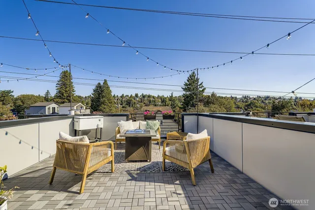 a terrace view with sitting space