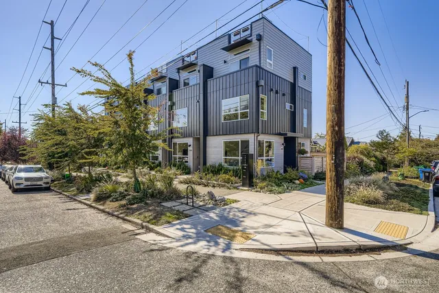a view of a building with a street
