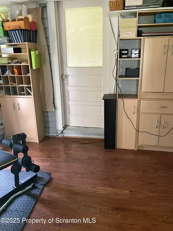 a room with gym equipment
