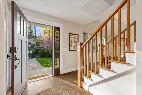 a view of an entryway with staircase