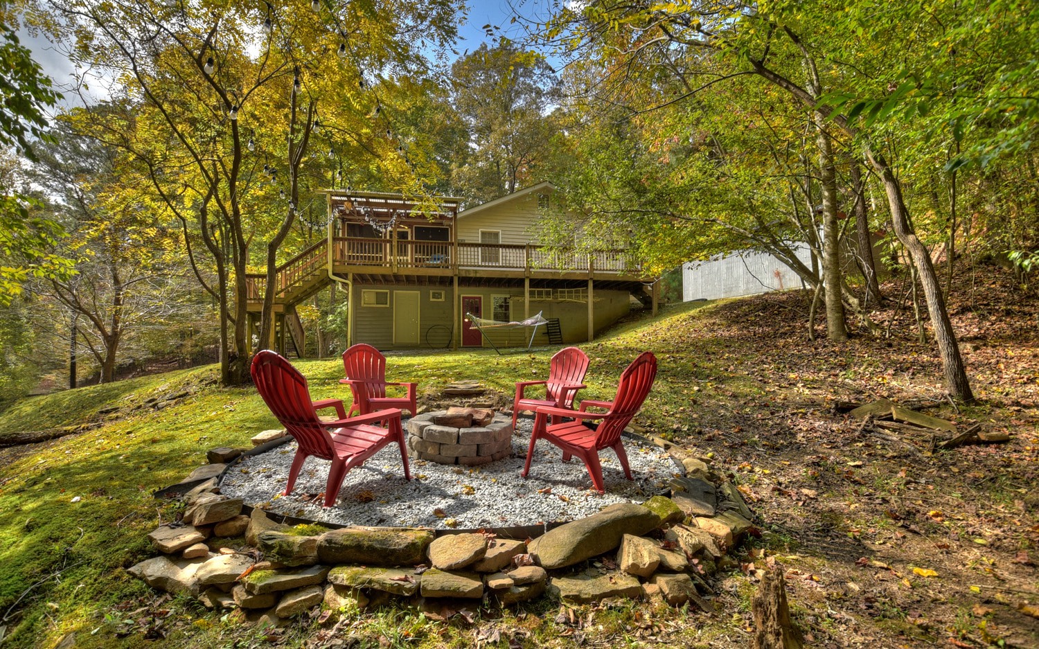 63 Chimney Court Ellijay, GA 30540 - Photo 4 of 49 a backyard of a house with table and chairs