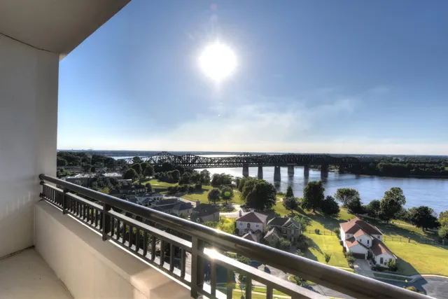 a view of city from a balcony