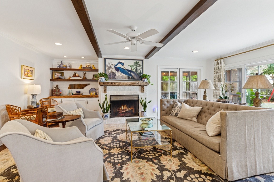 210 Cherokee Road Nashville, TN 37205 - Photo 17 of 56 a living room with furniture and a fireplace