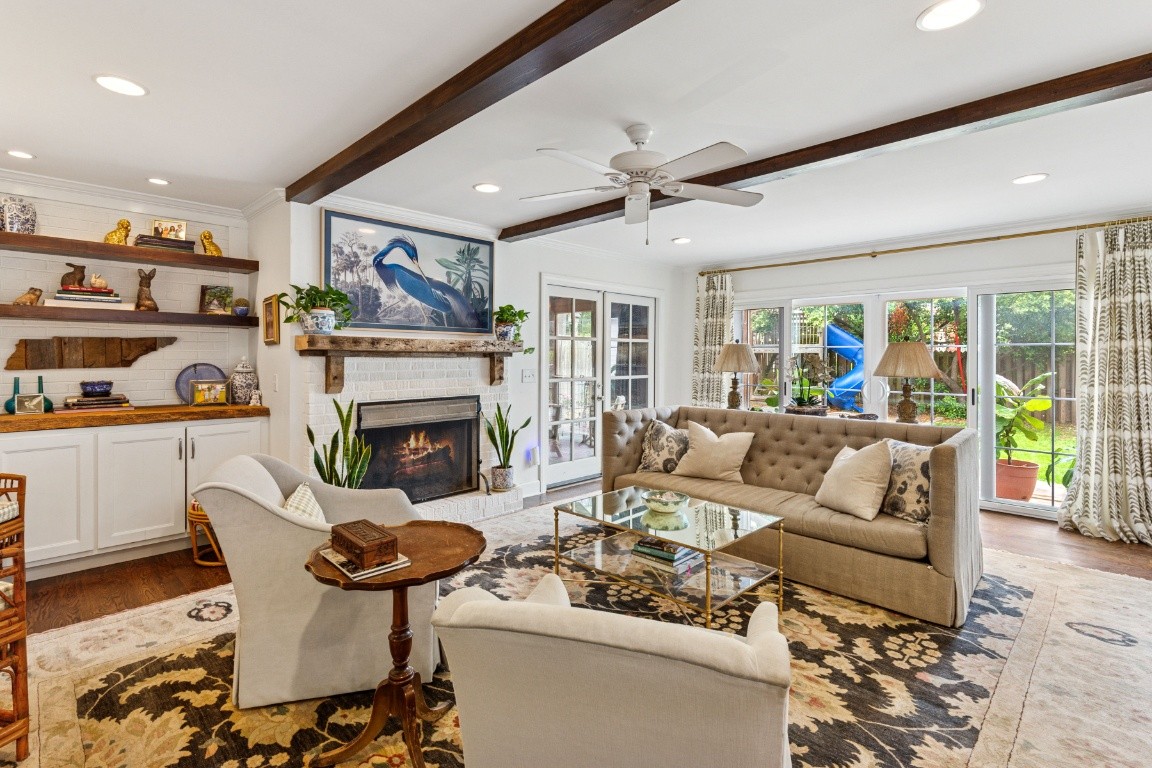 210 Cherokee Road Nashville, TN 37205 - Photo 18 of 56 a living room with furniture and a fireplace