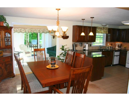 5 Brady Rd Extension Westborough, MA 01581 - Photo 4 of 16 a view of a dining room with furniture a chandelier and large windows