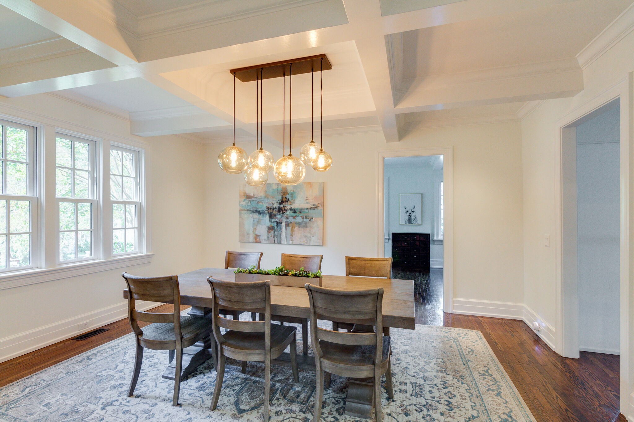 116 Mockingbird Road Nashville, TN 37205 - Photo 12 of 43 a view of a dining room with furniture a chandelier and wooden floor