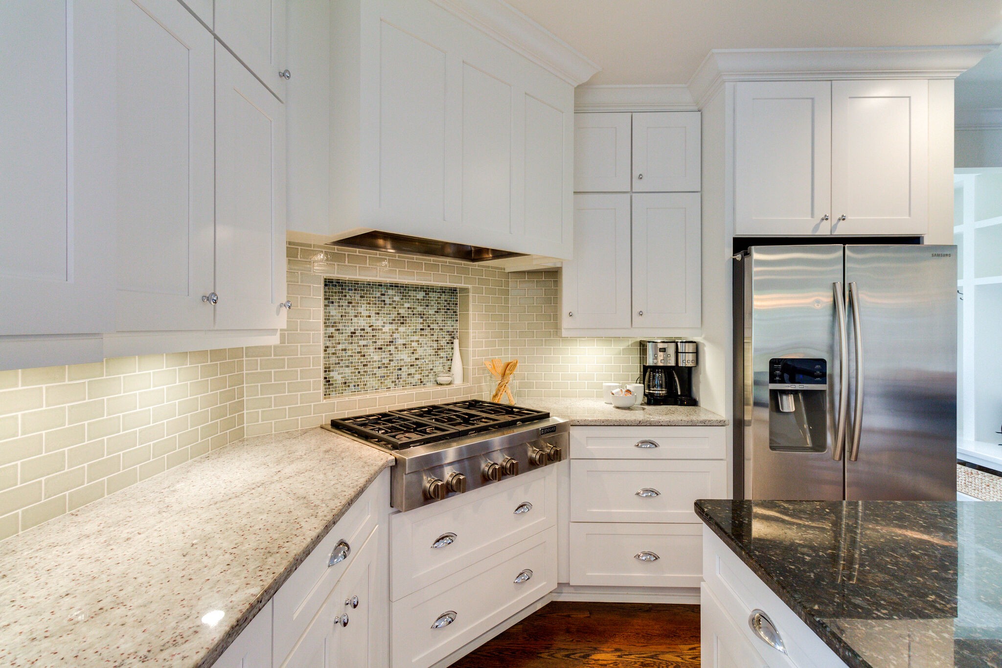 116 Mockingbird Road Nashville, TN 37205 - Photo 21 of 43 a kitchen with granite countertop a sink stove and refrigerator