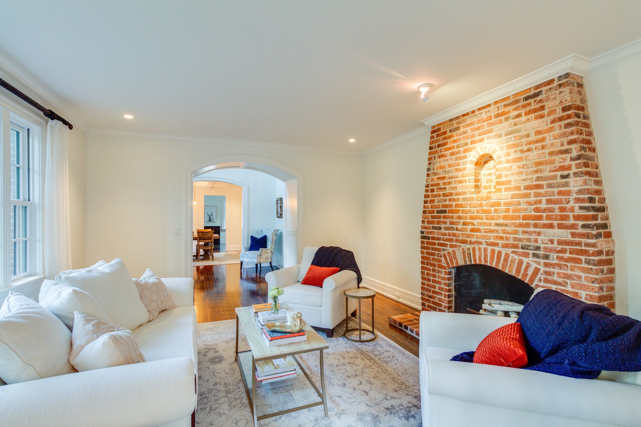 116 Mockingbird Road Nashville, TN 37205 - Photo 9 of 43 a living room with furniture and a fireplace