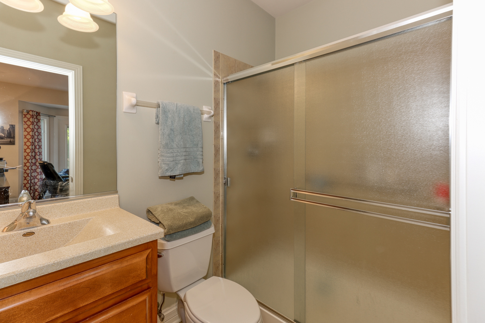 741 Merrill New Road Sugar Grove, IL 60554 - Photo 25 of 42 a bathroom with a granite countertop sink toilet and shower
