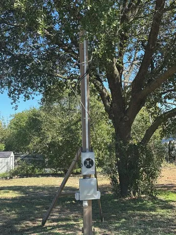 a park view with large trees