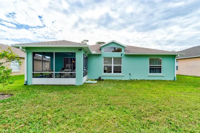 a view of a house with a backyard