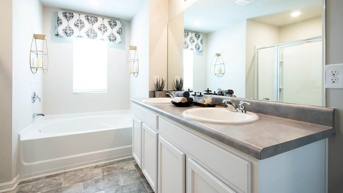 1734 Carter Daniel Drive Graham, NC 27253 - Photo 23 of 23 a bathroom with a sink and a mirror
