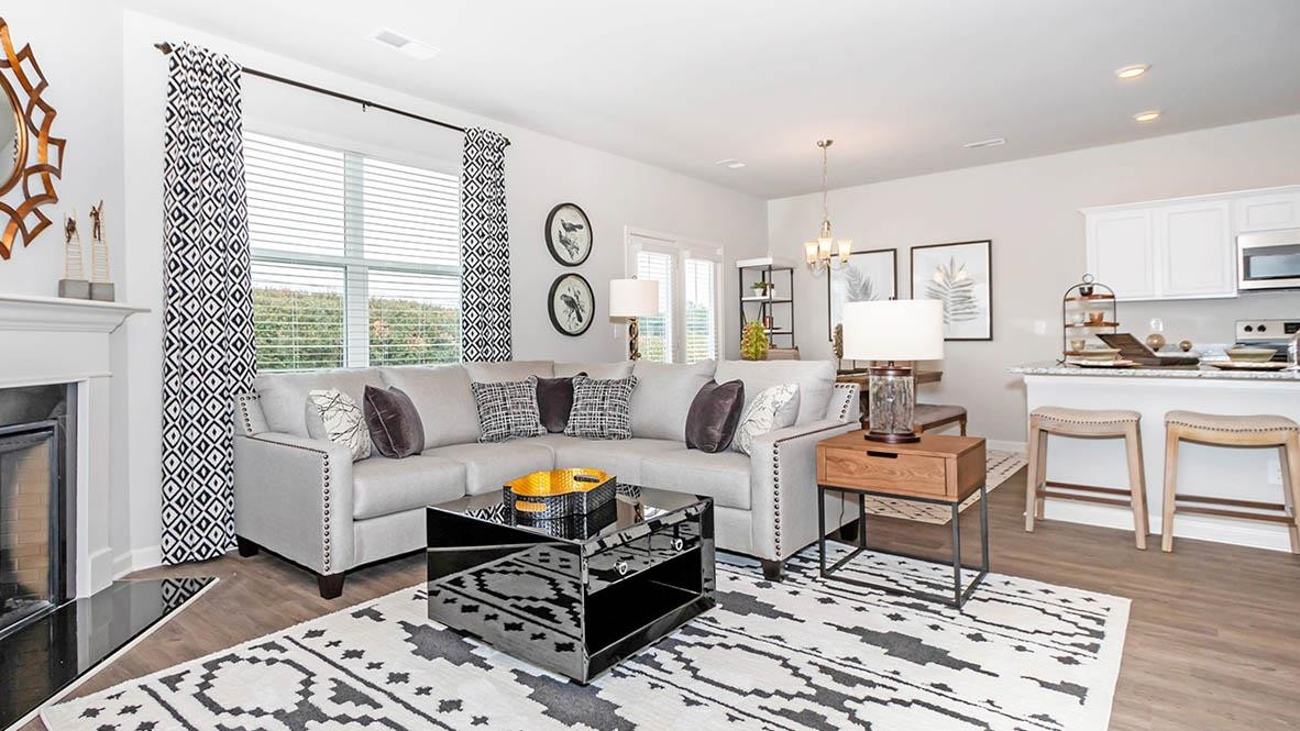1734 Carter Daniel Drive Graham, NC 27253 - Photo 9 of 23 a living room with furniture and a fireplace