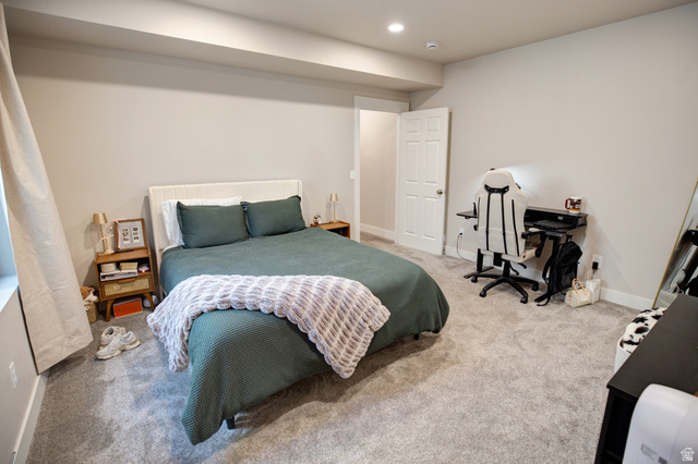983 South 950 West Provo, UT 84601 - Photo 37 of 56 Carpeted interior space featuring light gray wall paint and a single window with drapes