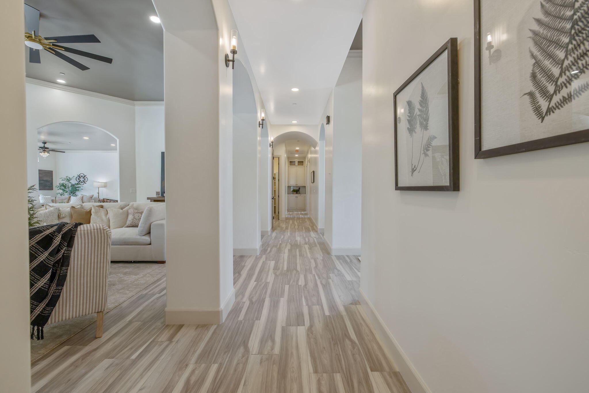 503 East Palm Street Exeter, CA 93221 - Photo 57 of 92 a view of a hallway view with wooden floor and staircase