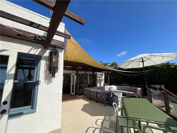 a outdoor space with furniture