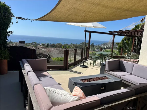 a outdoor view with a sitting space