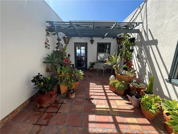 a view of path along with potted plant